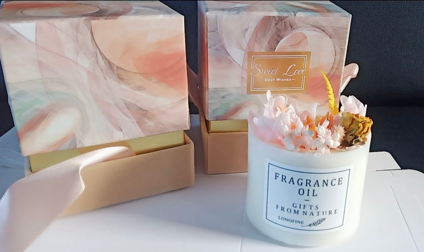 Dried Flowers Decor Romantic Candles