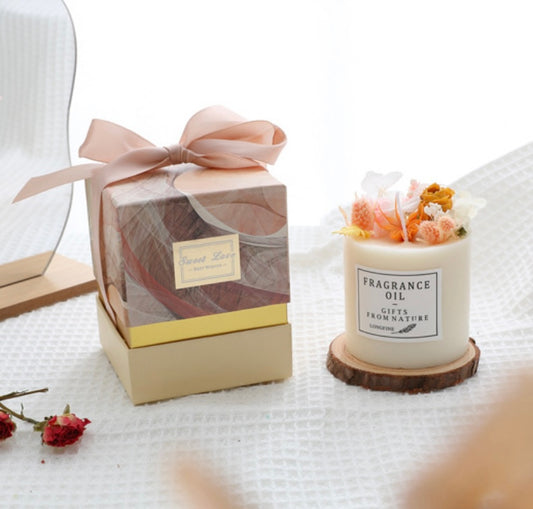 Dried Flowers Decor Romantic Candles